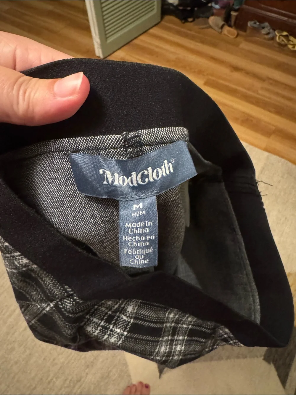ModCloth Black and White Plaid Pencil Skirt